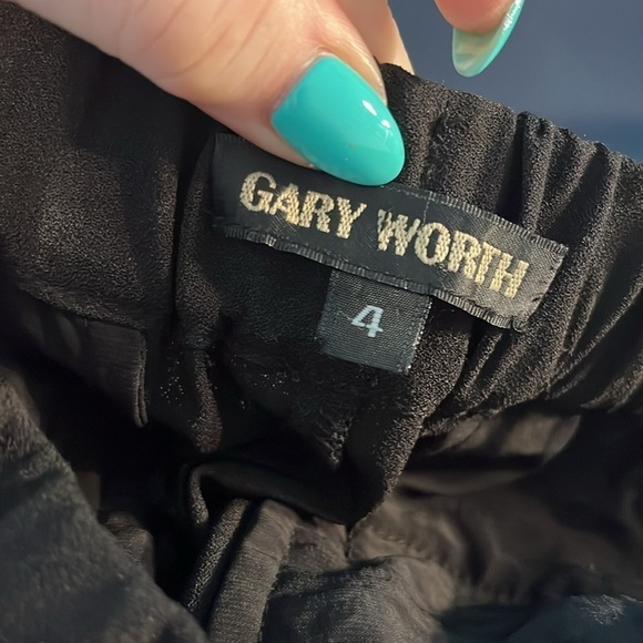 Gary Worth Black Pants Elastic Waistband Zipper Pockets Size 4 Boutique Brand - Picture 7 of 9